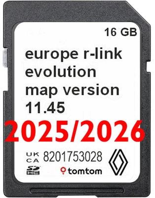 MAP GPS NAVIGATION KARTE RENAULT R-LINK EVOLUTION TOMTOM LIVE 11.45 2025/2026