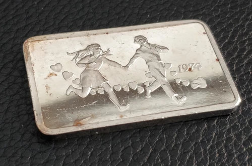 1oz .999 Fine silver Bullion Art Bar 1974  Proof Ltd Edition No.974 Janice Boehm