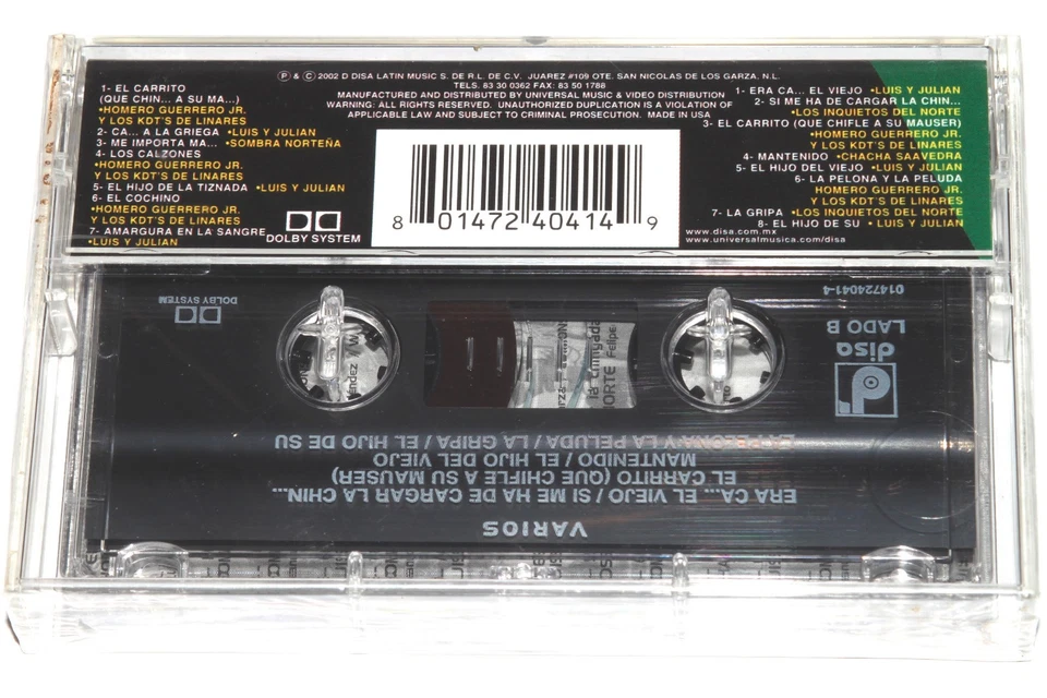Puras Norteñas De Mentadas (Cassette Tape 2002) NUEVO SELLADO NEW SEALED - Image 2 of 4