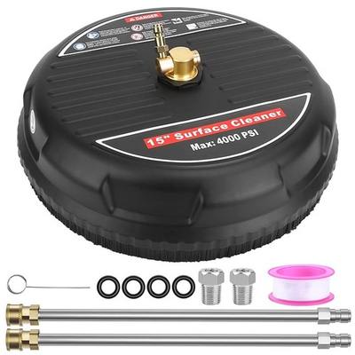 #ad TEQHOME 15#x27;#x27; PRESSURE WASHER SURFACE CLEANER 4000PSI 4.0GPM MAX FLOW RATE BLACK $55.07