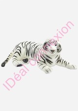 Peluche géante Tigre Blanc Couché 100cmL