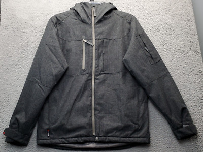 Turbine Snowboard Jacket Men's L Multi Hooded Zip Pockets Long Sleeve Zipper EUC