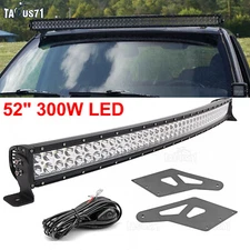 For 1999-2010 Grand Cherokee 300W 52'' LED Light Bar Combo + Roof Mounts +Wiring