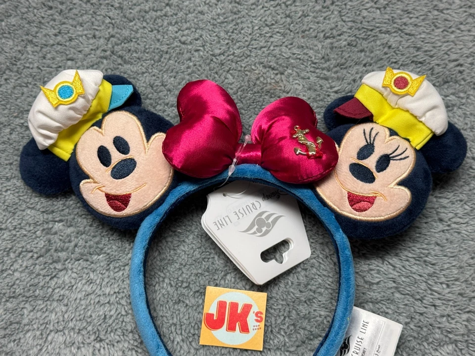 NUEVO Disney Cruise Line Orejas Mickey Minnie Mouse Peluche Capitán DCL Diadema Foto 2 de 3