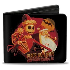 Nightmare Before Christmas Jack Skellington  Sandy Claws Bi-Fold Wallet