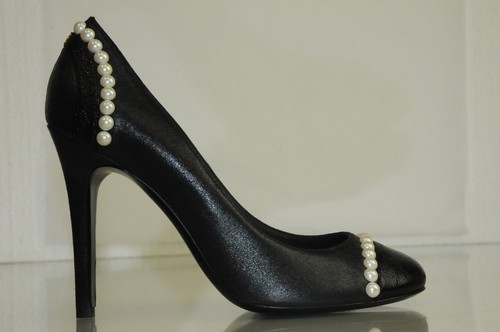 Nuovo CHANEL Nero Cc Logo Perle Tacchi Scarpe Pump Polvere Borsa 39 40 41  Raro | eBay