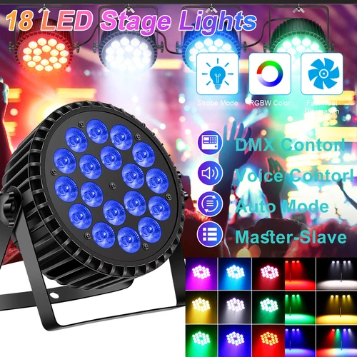 270W PAR Can RGBW Stage Lights 18LED DMX Party Beam Xmas Show Light DJ Uplighter