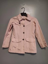Lands End Girls size 7/8 Small, windbreaker rain jacket, pink, lightweight