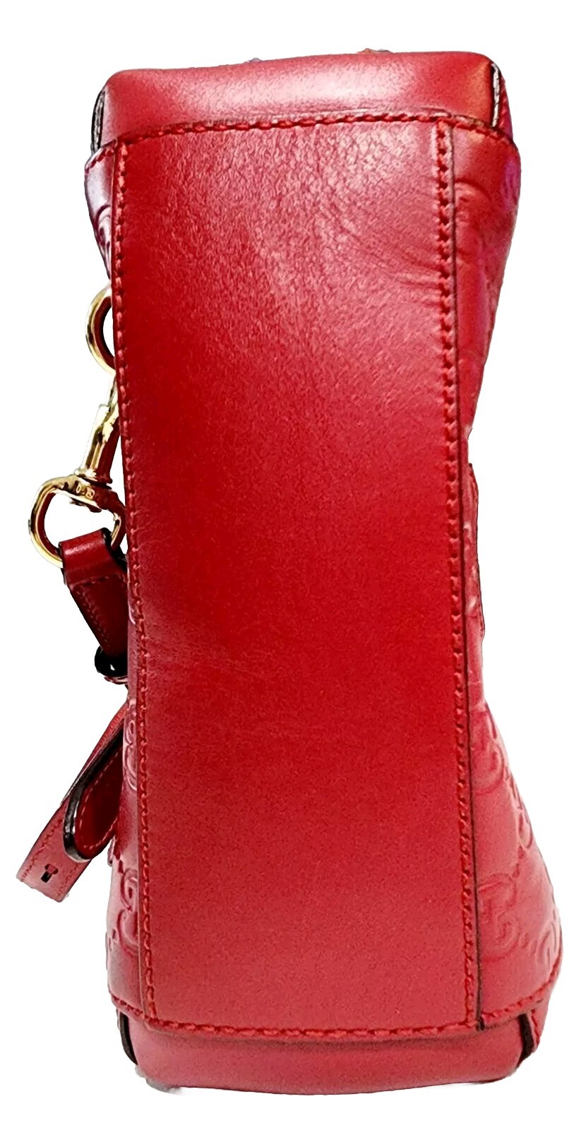 GUCCI Guccissima GG Padlock Backpack Red Leather image 9