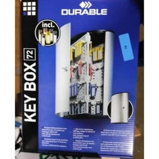 Durable Key Box for 72 Key Tags, Keyed Lock 11.75in x 4.63in x 15.75in