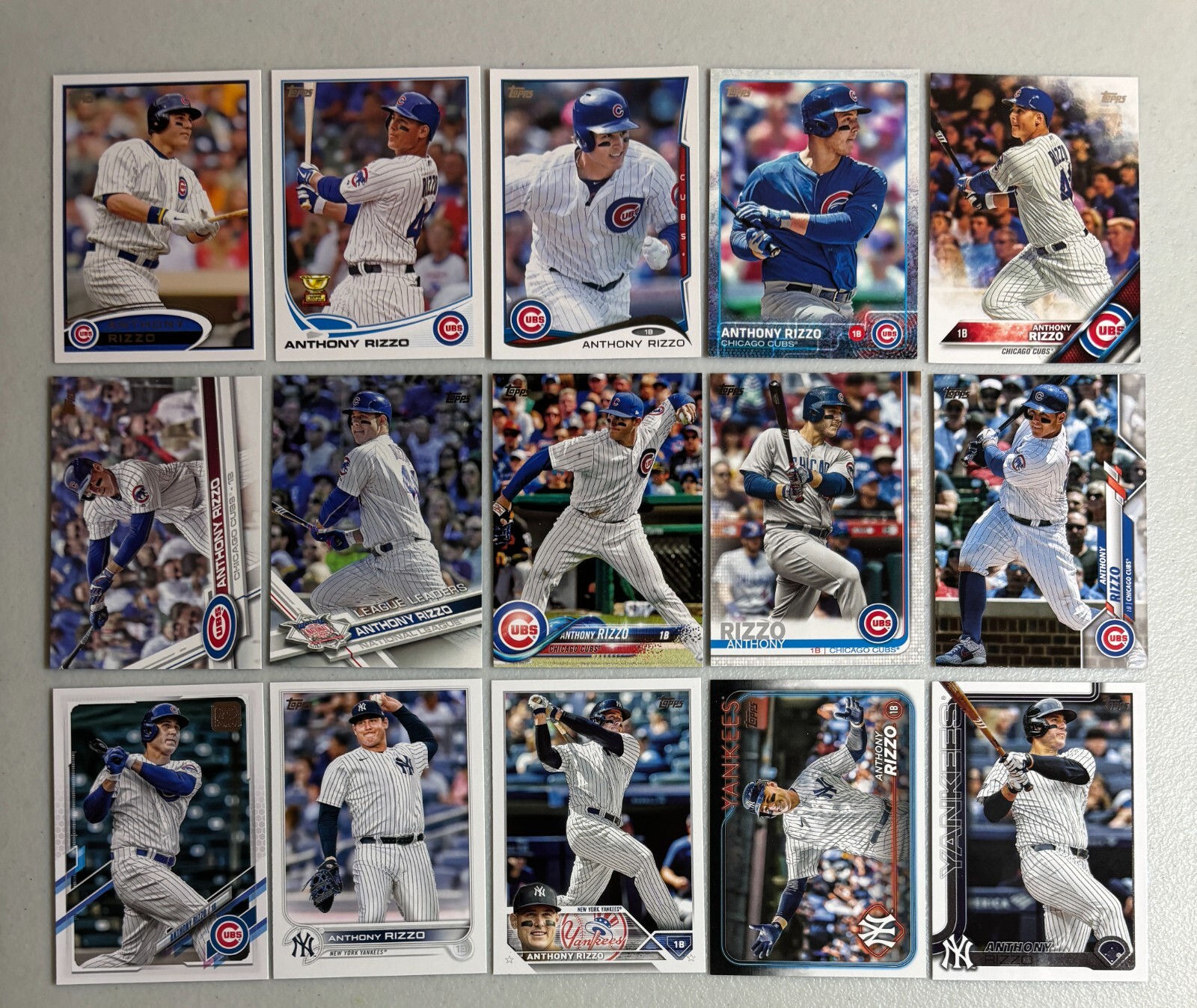 Rizzo, Anthony instant collection run 15 different card Topps lot 2012 - 2025