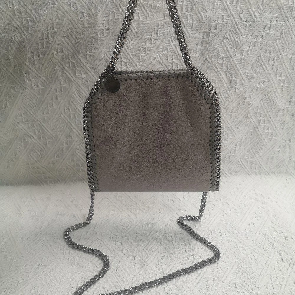 Stella McCartney Falabella Tiny Tote Bag 2 way bag light gray