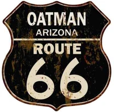 OATMAN, ARIZONA Route 66 Shield Metal Sign Man Cave Garage 211110014028