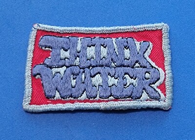 Think Water Skiing Embroidered Patch 1970's (NICE THICK WELL MADE) OLD Vtg Rare