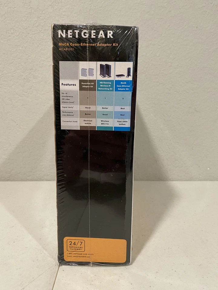 MoCA Coax Ethernet Adapter Kit MCAB1001 Netgear AV Series 270 Mbps New Sealed - Image 2 of 4