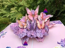 3D Pop Up Greeting Card Butterflies Flower Birthday Mom Mother’s Day Family