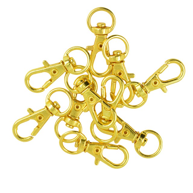 20pcs Gold Plated Lobster Claw Clasps Key Chain Clasps Trigger Hook