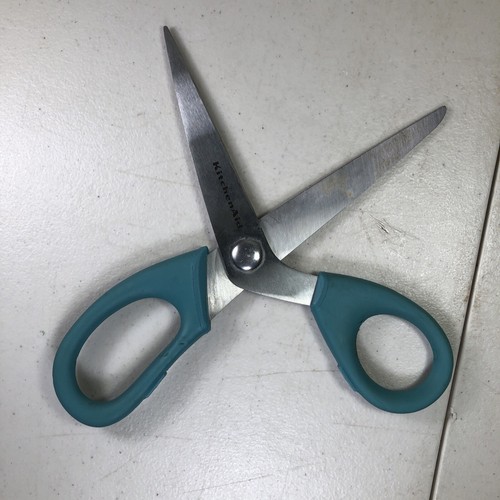 KITCHENAID Stainless Steel KITCHEN SHEARS/SCISSORS w/Comfort Grip Handles TEAL - Picture 6 of 9