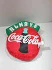 Coca Cola Coke Round Pillow Always Bottle Plush Hanging Collectible VTG 6.5"