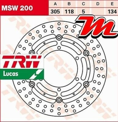 Front Brake Disc TRW Lucas MSW 200 for BMW K 1100 LT ABS BMW100 1992-1996