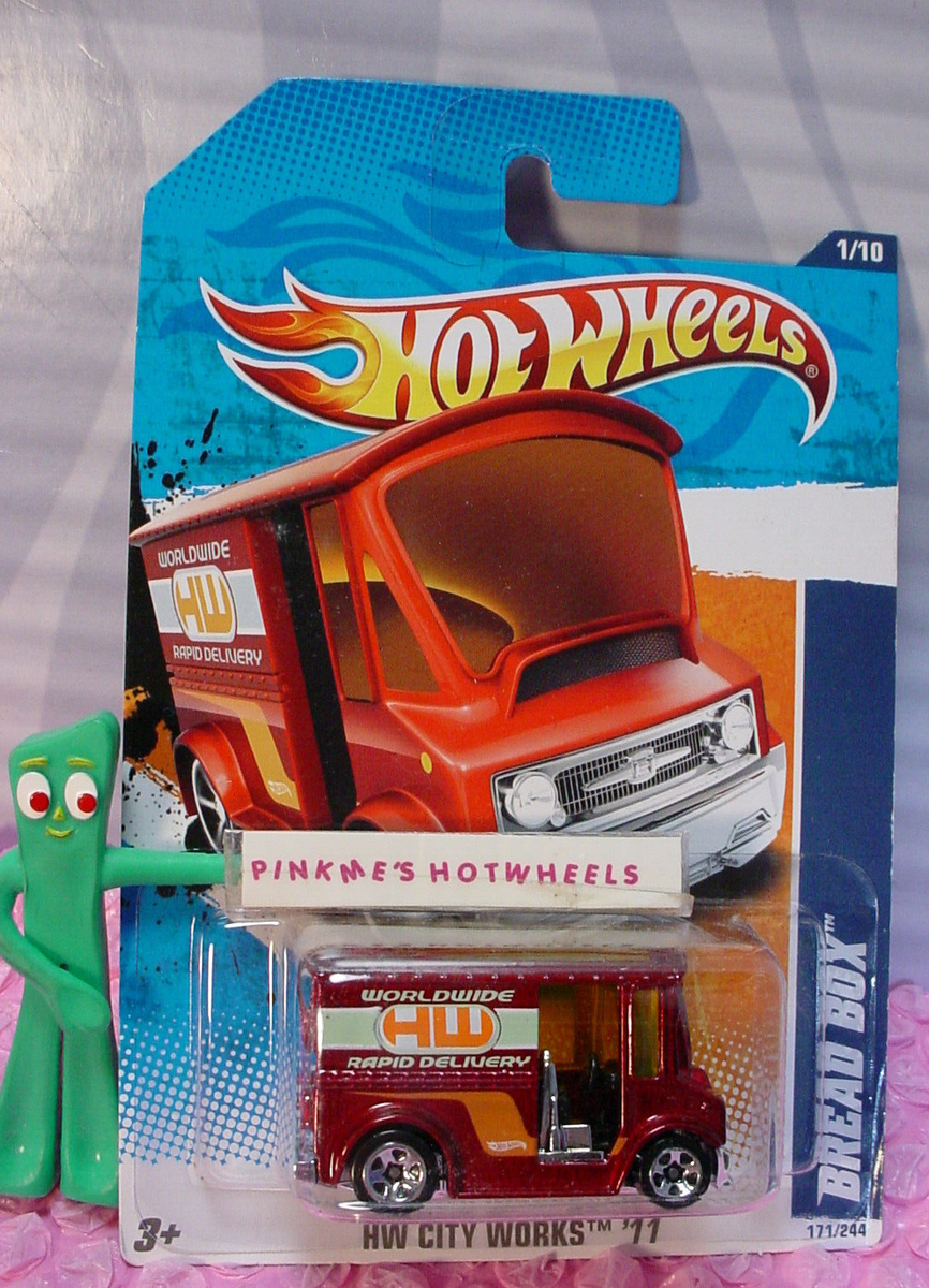 2011 Hot Wheels BREAD BOX Delivery Truck #171∞red;WORLDWIDE RAPID