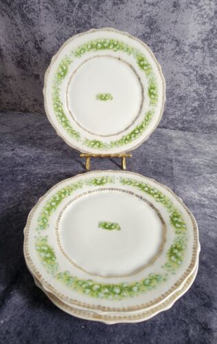 Antique C.T. Carl Tielsch Germany "LILY OF THE VALLEY" Plates Set Of 3, C. 1887 - Picture 1 of 8