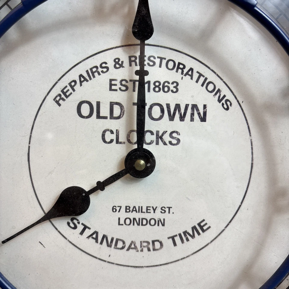 LONDON " OLD TOWN CLOCKS " DESK CLOCK METAL ( INDUSTRIAL DECOR ) 10" - Image 2 of 4