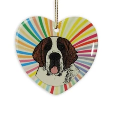 Saint Bernard Heart Ornament - Ceramic