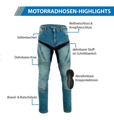 CE Level 2 Motorrad Knieprotektoren - Für Jeans & Reithosen