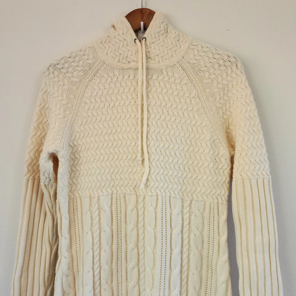 Vestido de atleta a presión fría talla L suéter vestido con capucha lana merino pescador clásico Foto 3 de 4