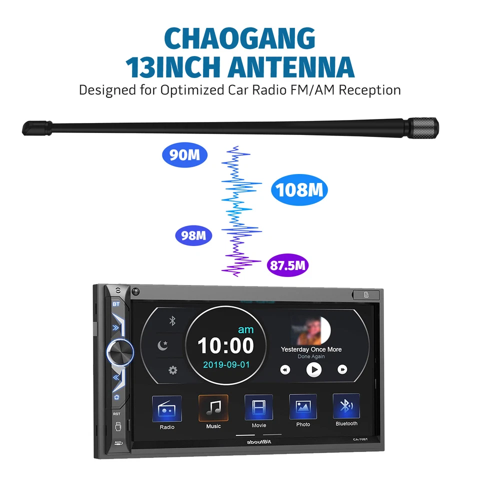 13" Premium Black Rubber AM/FM Antenna Mast Fit for: 1988-1999 Chevrolet C1500 - Image 2 of 4