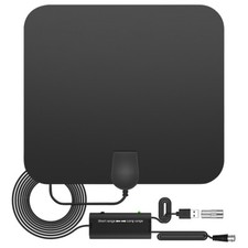 4K 1080P 37DBI Digital HD TV Antenna 350 Miles Booster Indoor Aerial Flat Design