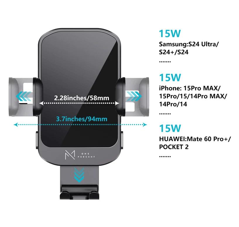 15W Wireless Charger Car Dashboar AirVent Magnetic Holder iPhone13 14 15 Pro Max - Image 2 of 4