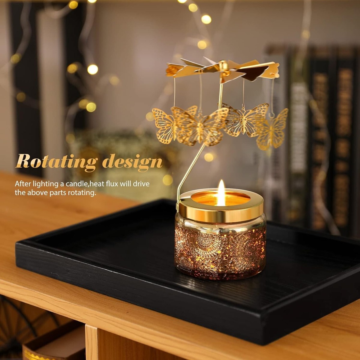 Butterfly Candle Gifts for Women, Heated Spinning Butterfly Candle