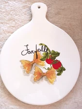 Effetti Home Serving Tray Hot Plate w Farfalle Pasta Tomatoes Handmade in Italy