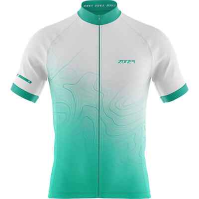 Zone3 Damen/Ladies Kurzarm Radtrikot Contours - Größe S - weiß, grün