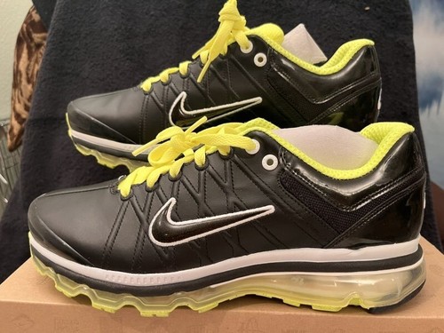 Nike Air Max Leather 2009, Men 10, Black/White/Neon Green 366718-004