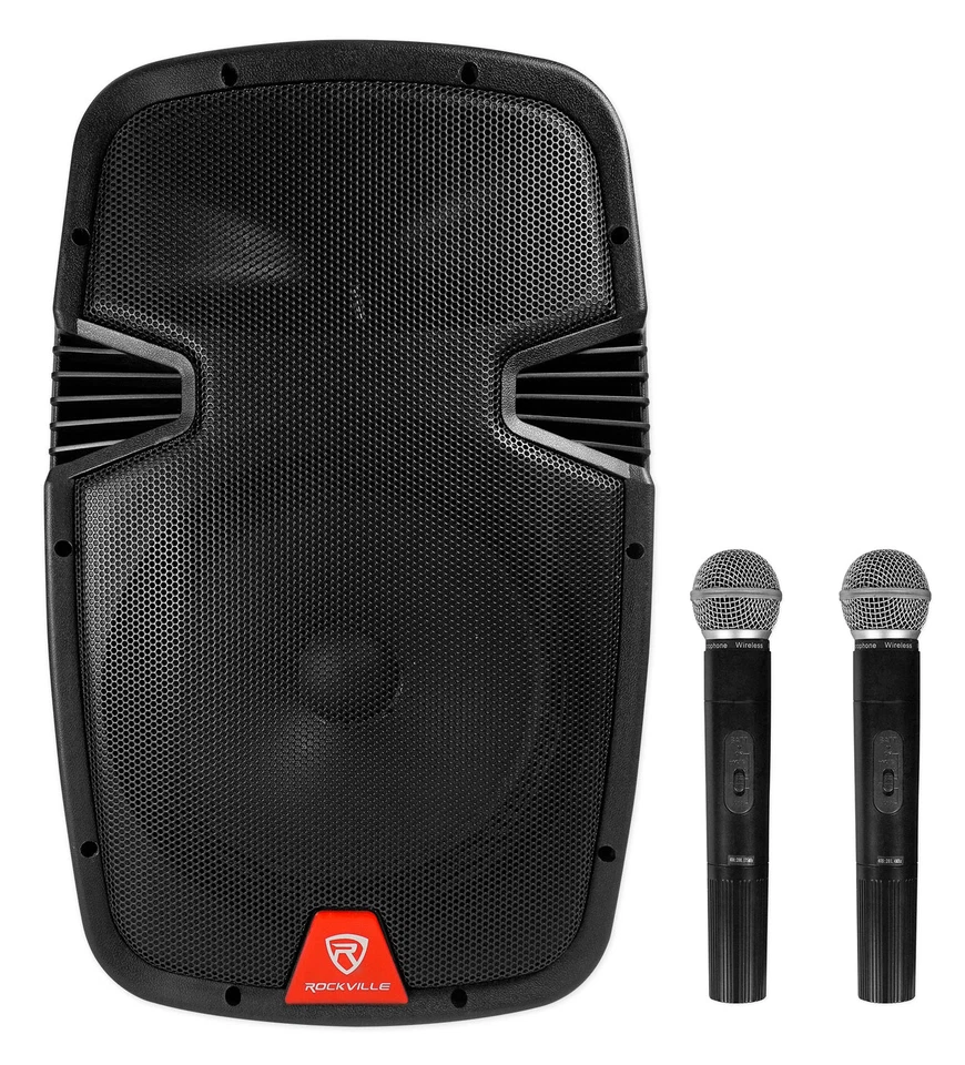 Rockville RAM12BT 12"Rechargeable Powered 600W PA Speaker+2 Mics+Bluetooth+Stand - Image 4 of 4