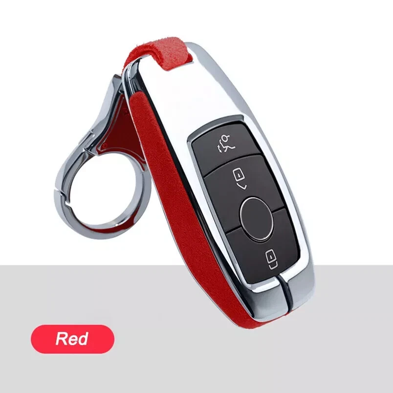 Funda para llave de coche de aleación de cuero gamuza para Mercedes Benz E63S AMG Clase E W213 Foto 2 de 4