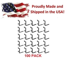 Plastic Black L Style Pegboard Hook Kit - 100 Pack - PEGBOARD NOT INCLUDED