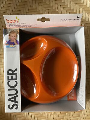 Boon Baby Kids Stay Put Divided Plate Saucer Platter Non Skid set Of 3