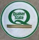 Vintage 24” Gas Station QUAKER STATE MOTOR OIL - Convex / Button Metal Sign