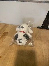 Vintage 1986 Tonka Pound Puppies White with Black Spots Plush Red Collar 8  