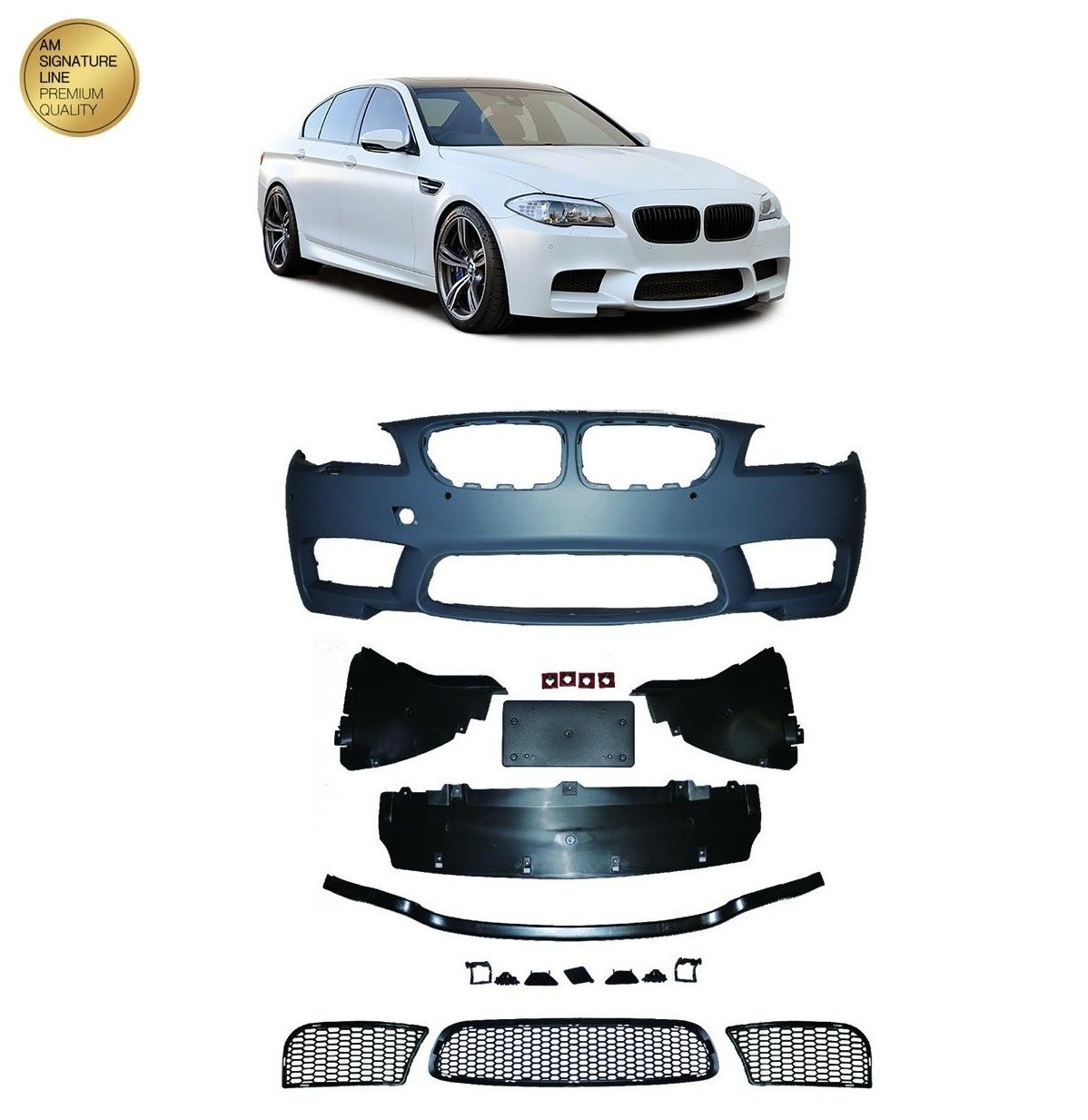 Pare-chocs avant look M5 réparant BMW Série 5 F10 F11 après un choc de 2010 à 2017