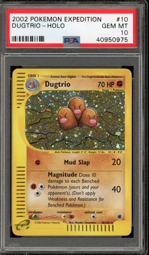 Pokemon Dugtrio Expedition Holo Rare #10 PSA 10 Gem Mint