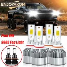 For Chevy Silverado 1500 2500 HD Classic 2007 LED Headlight Hi Lo Fog Lamps Bulb