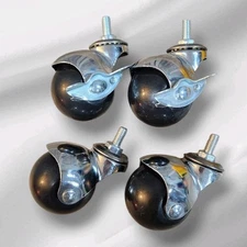 Heavy Duty Castor, 4pc Office Chair Swivel Wheels, 2" (M8,2brake+2universal)