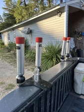 2 BIG JON DOWNRIGGER DUAL MULTI ADJUSTABLE ROD HOLDERS BUTTERFLY W/ MOUNT BASE