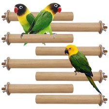 Hamiledyi Bird Perch Stand Cage Accessories 8 Pcs, Burlywood