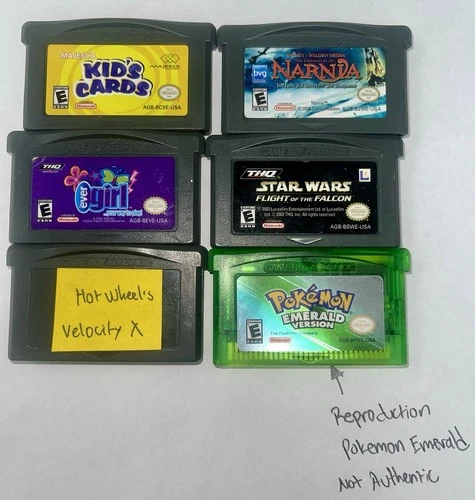 Nintendo Gameboy Advance GBA Game Lot Of 6 Pokémon Emerald, Star Wars, Narnia